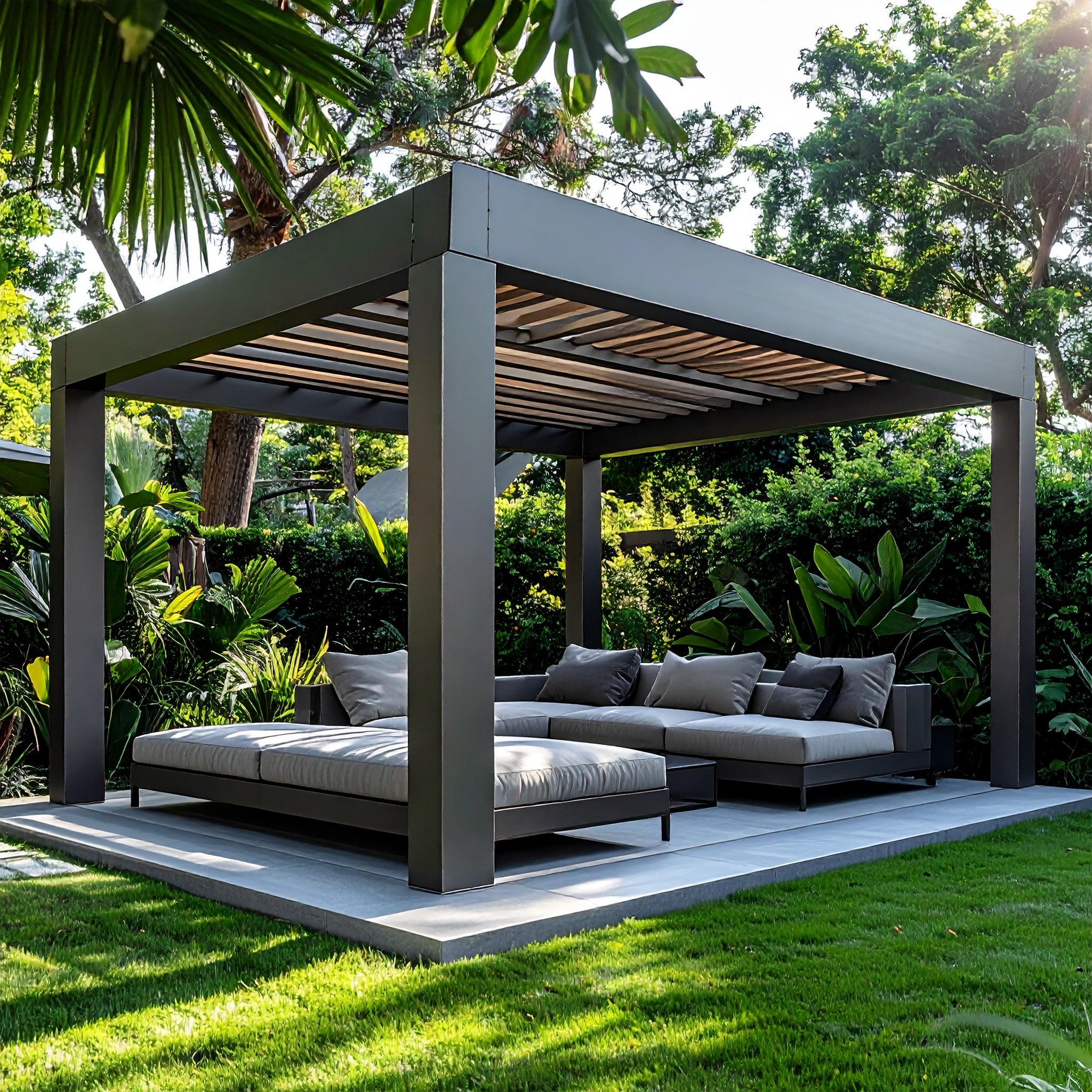 Trex® Outdoor Pergola Kit – Modern Aluminum Finish